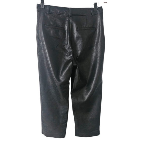 Babaton Black Command Cropped Vegan Leather Pant Size 8 - Picture 2 of 10